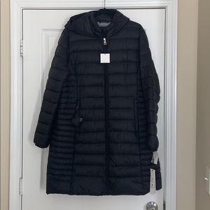 Calvin Klein Long Lightweight Hooded Coat 1X, New!